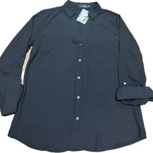 The Limited V neck black button blouse  NWT women’s size M